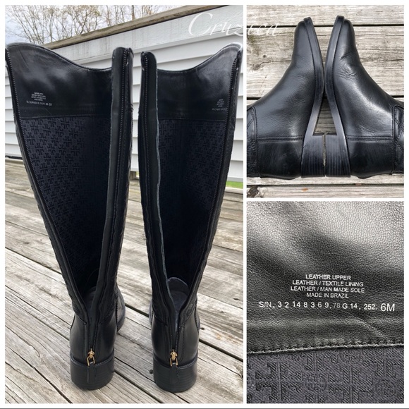 Tory Burch Claremont Quilted Black Boot Size 6 - Picture 6 of 8